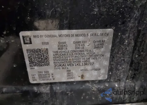 2019 GMC Terrain Slt z USA, uszkodzony, nr VIN 3GKALVEV1KL134717